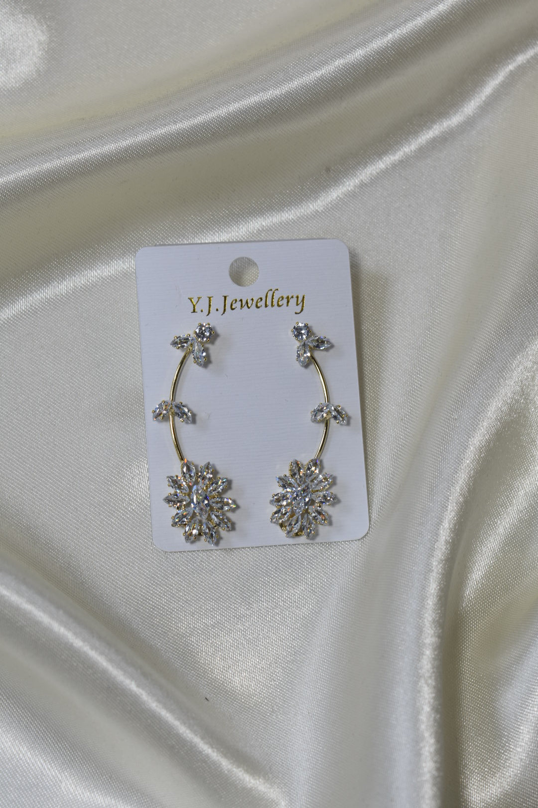 Diamond Long Dangling Earrings