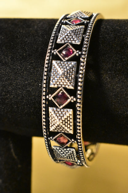Silver oxidised Single Bangle