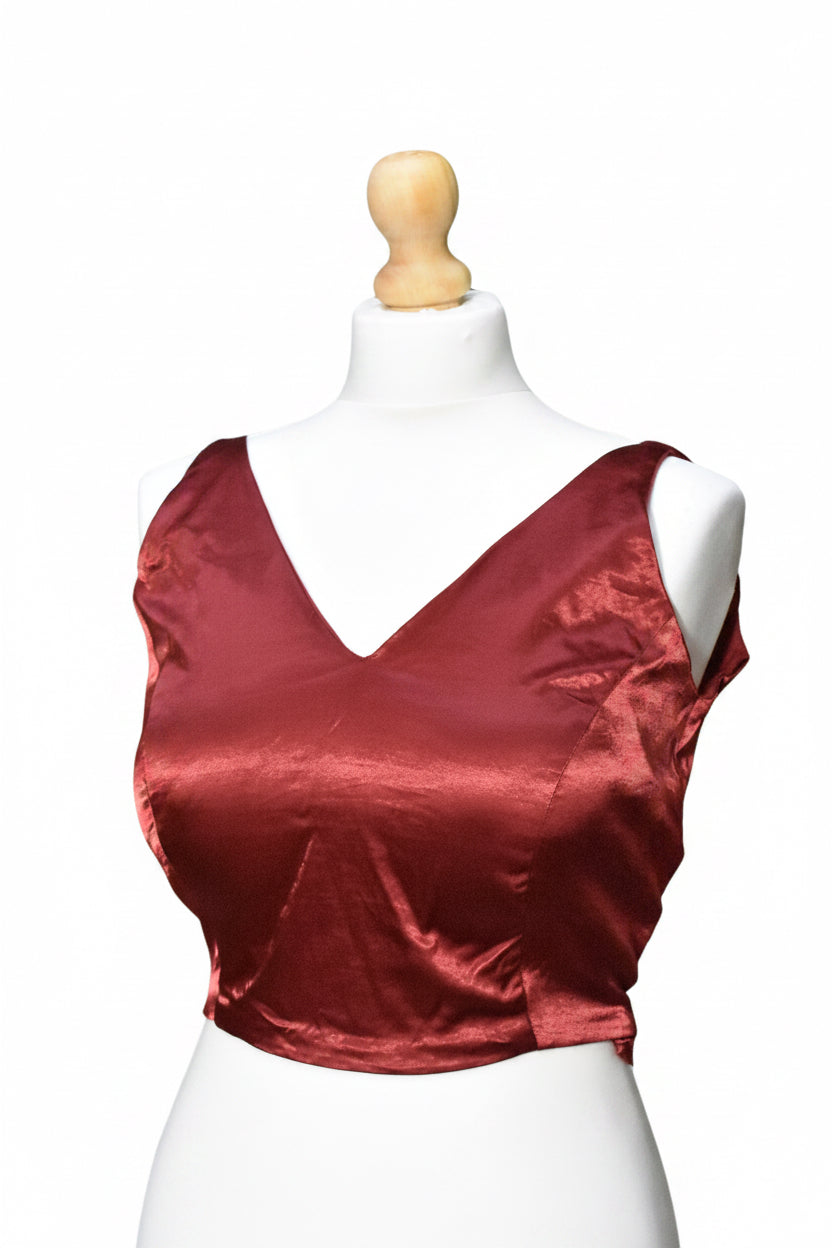 Stretchable V-Neck Padded Saree Blouse