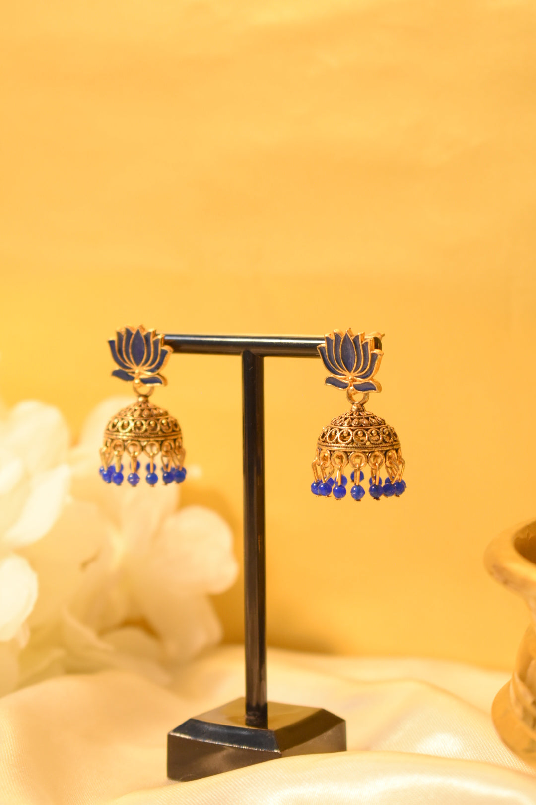 Blue Lotus Jhumka