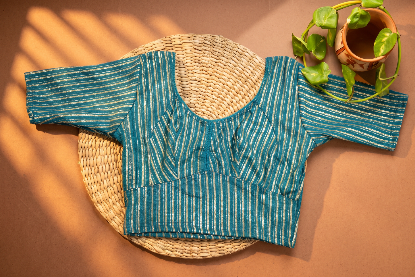 Katori Stretchable Golden Striped Blouse
