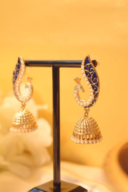 Peacock Jhumka with Beads