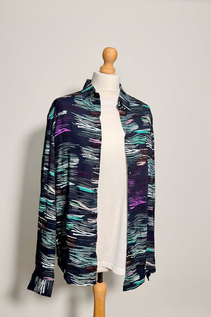 US Petrol Long Sleeve Pattern Button-Down Shirt