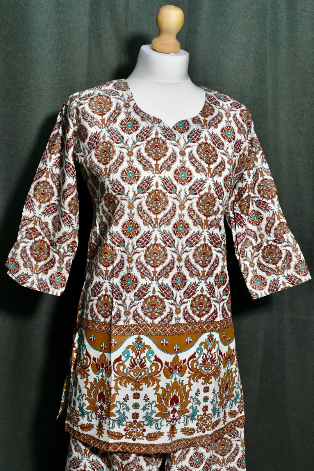 Orange & White Print Cord Set