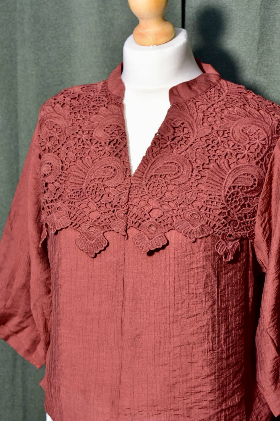 Brown Collared Top