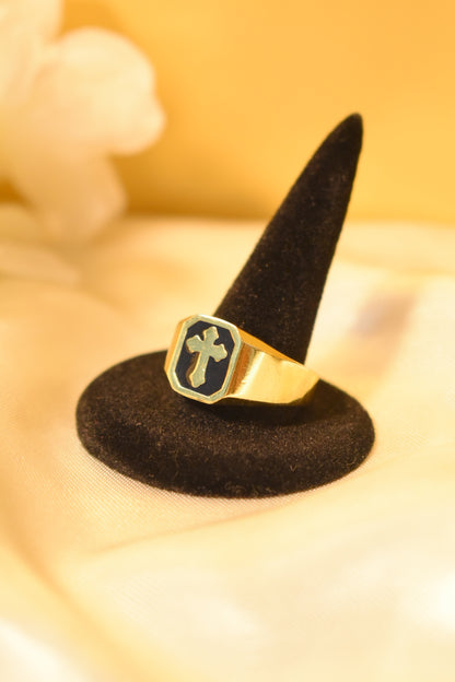 Cross Gold Ring