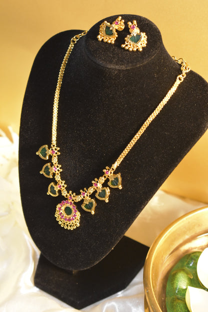 Traditional Micro Polish Palakka Necklace Set