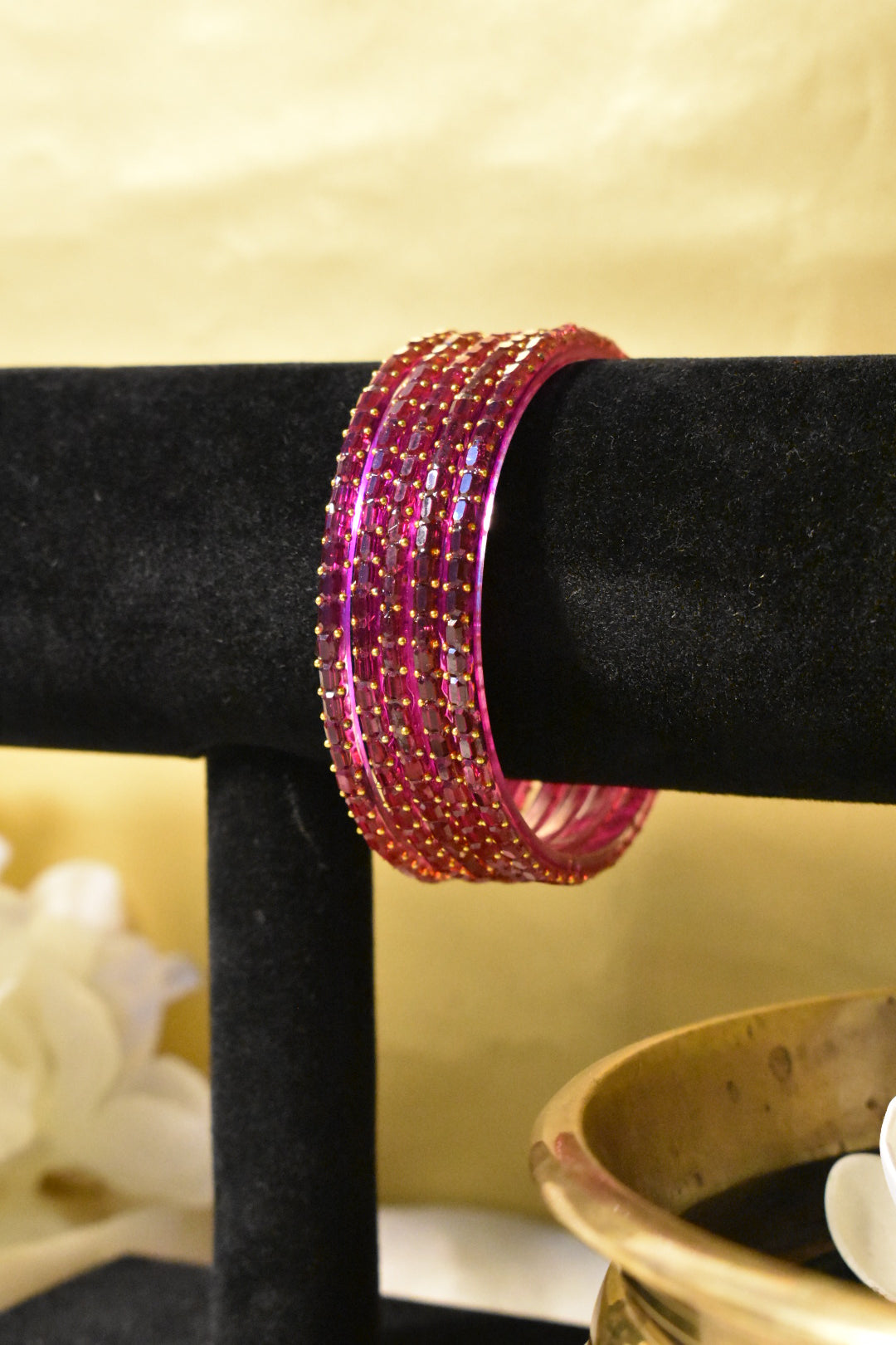 Pink Glass Bangles