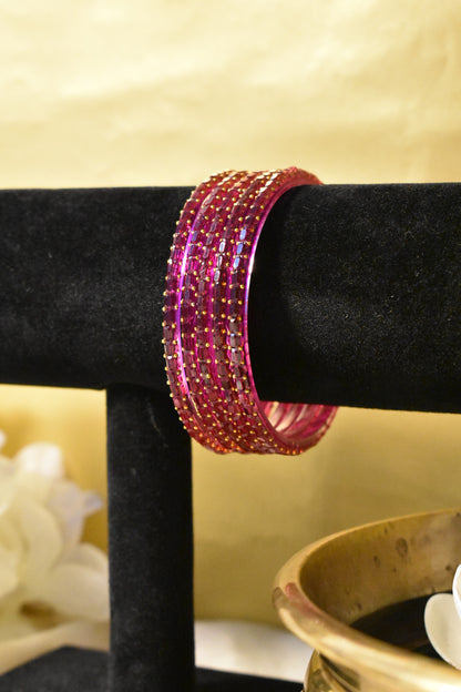 Pink Glass Bangles