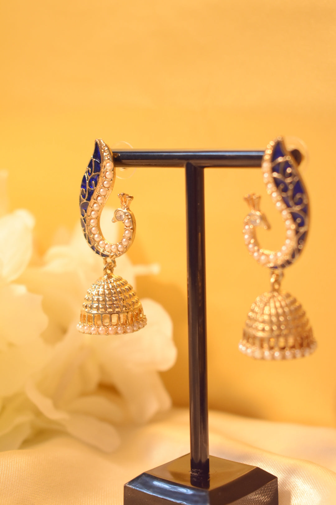 Peacock Jhumka with Beads