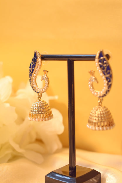 Peacock Jhumka with Beads