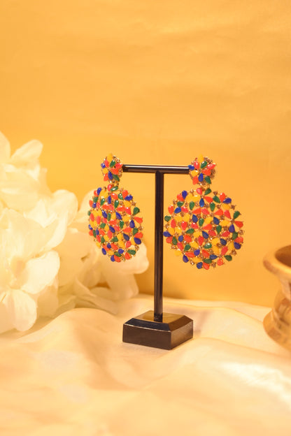 Rainbow Stone Statement Earrings