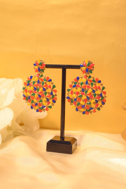 Rainbow Stone Statement Earrings