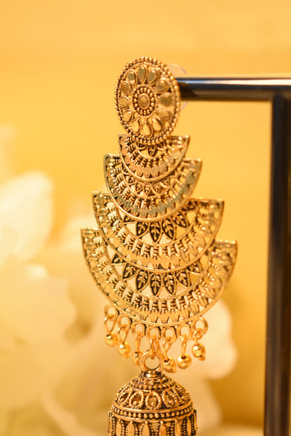 Gold Layered Dangle Jhumka