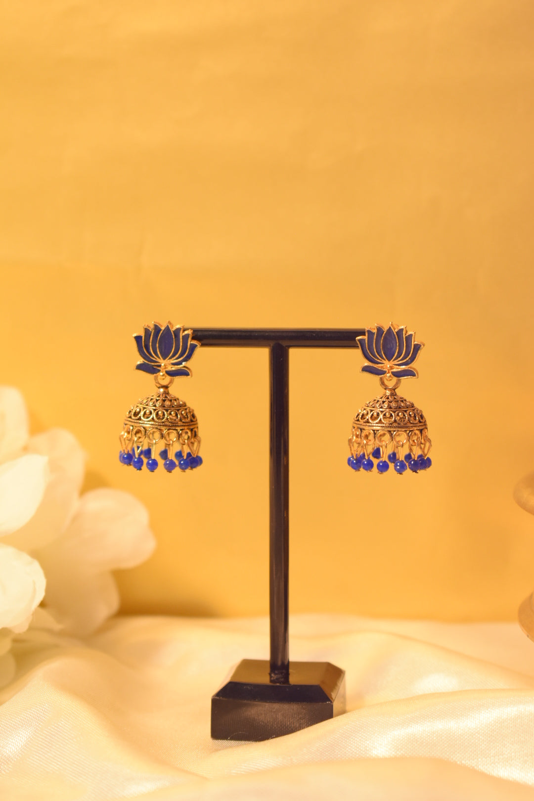 Blue Lotus Jhumka
