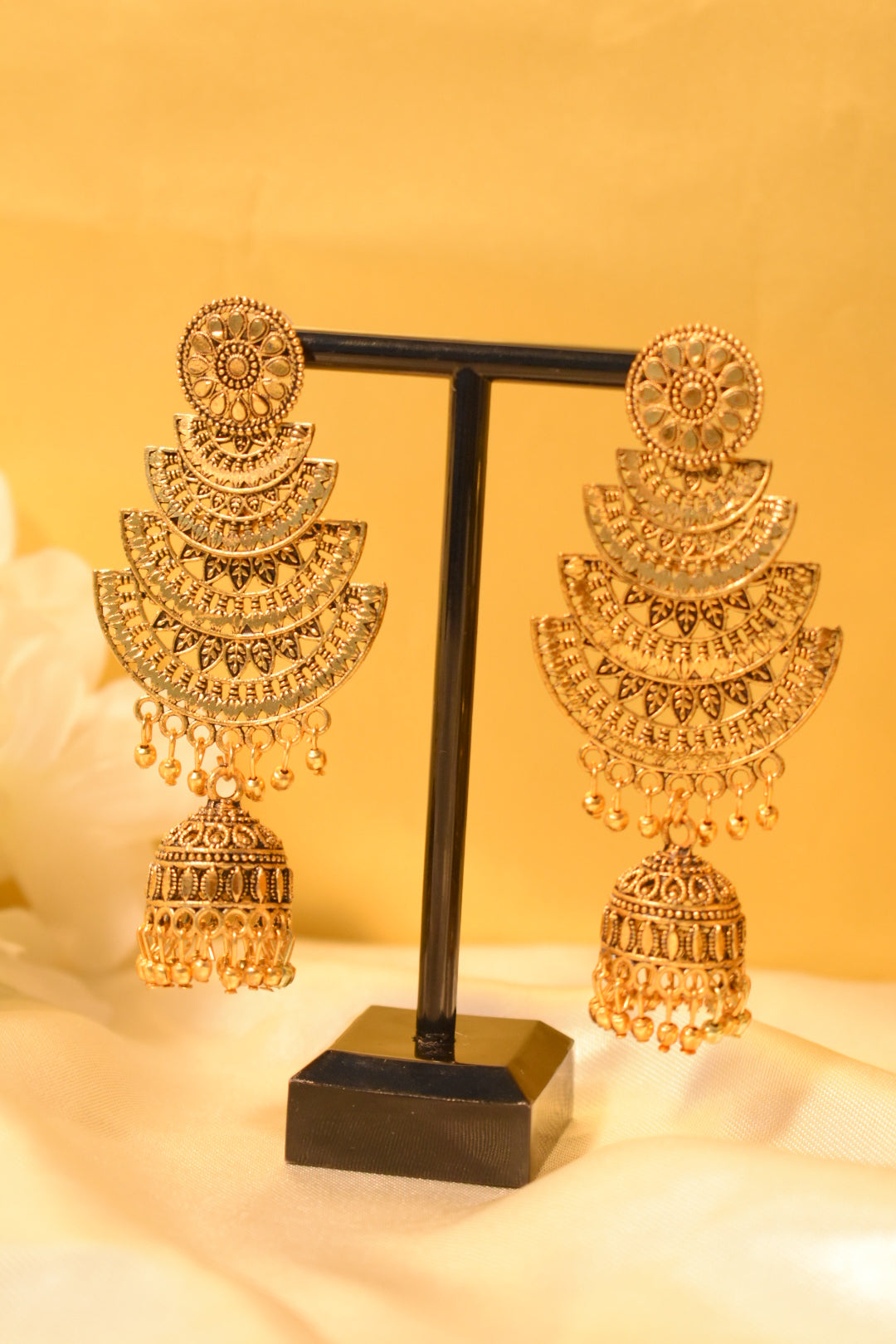 Gold Layered Dangle Jhumka