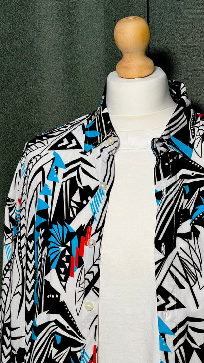 US Petrol Long Sleeve Pattern Button-Down Shirt