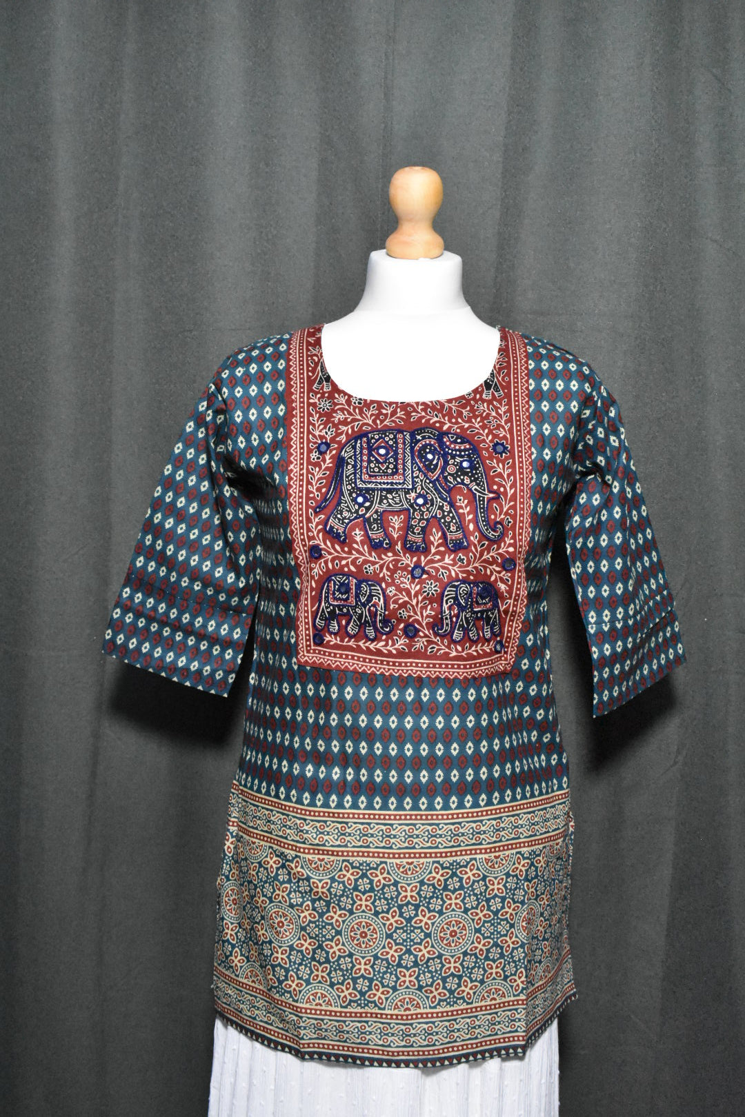 Blue Elephant Kurti Top
