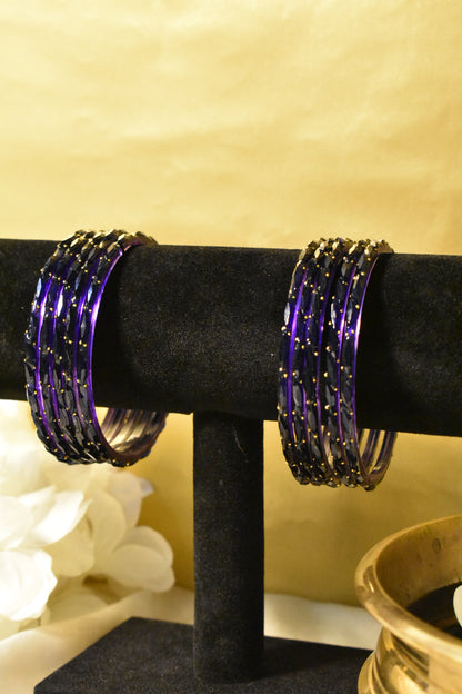 Violet Blue Glass Bangles