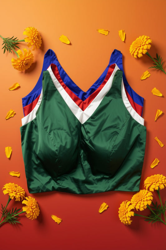 Stretchable V-Neck Padded Saree Blouse