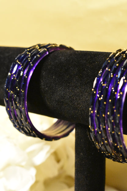 Violet Blue Glass Bangles