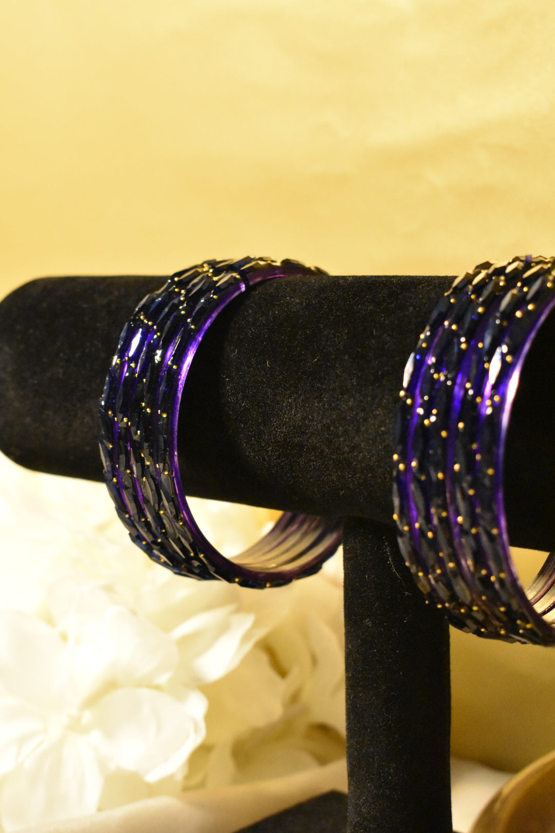 Violet Blue Glass Bangles