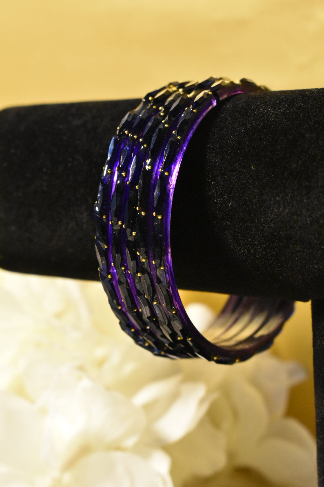 Violet Blue Glass Bangles