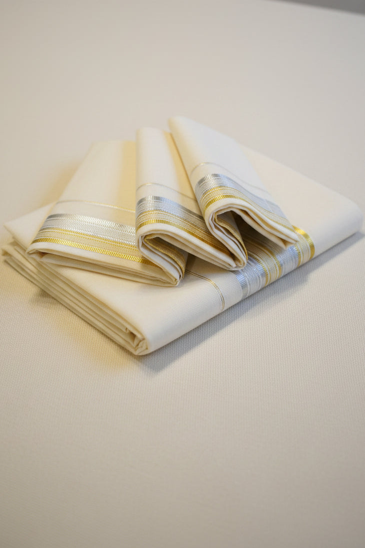 Gold & Silver Line Onam Mundu
