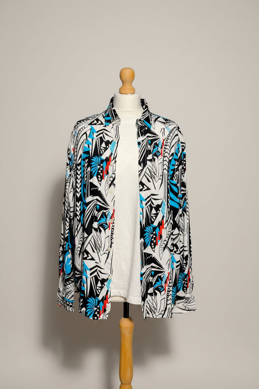 US Petrol Long Sleeve Pattern Button-Down Shirt