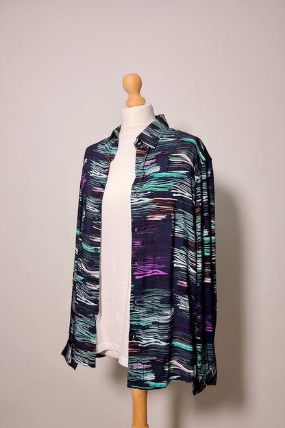 US Petrol Long Sleeve Pattern Button-Down Shirt