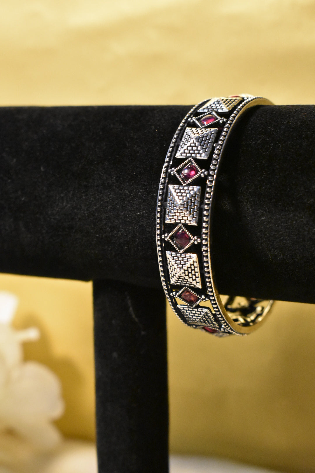 Silver oxidised Single Bangle