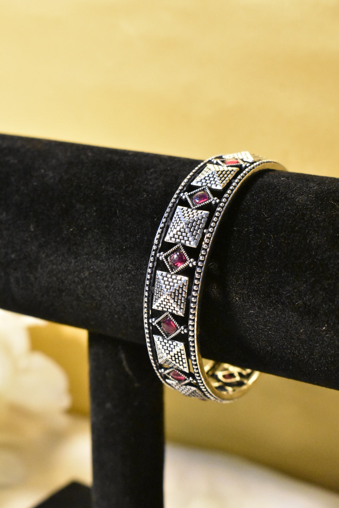 Silver oxidised Single Bangle