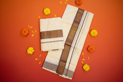 Dark purple Set Mundu