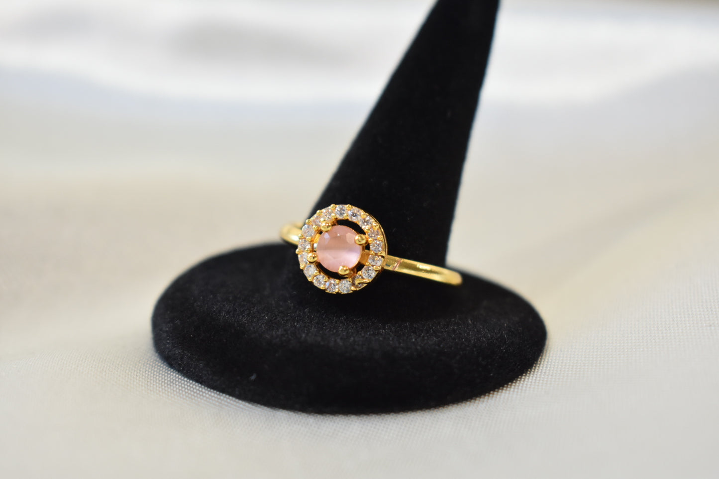 Adjustable Ring with Pink Diamond