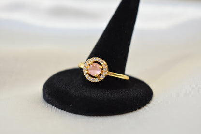 Adjustable Ring with Pink Diamond