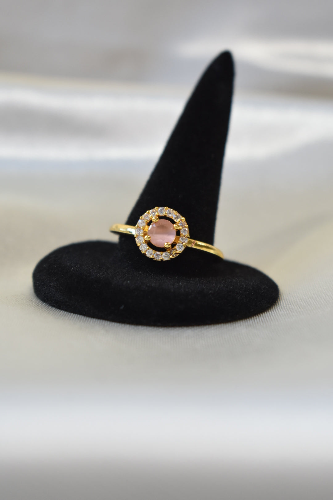Adjustable Ring with Pink Diamond