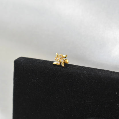 Swastika Shaped Nose Pin