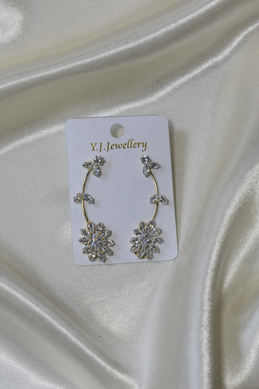 Diamond Long Dangling Earrings
