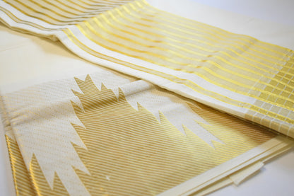 Traditional Gold Temple Design Set Saree