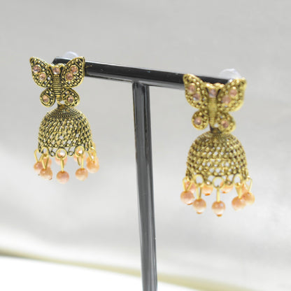 Gold Butterfly Jhumka