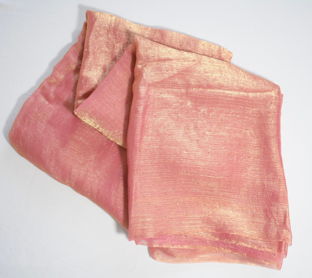 Pink Soft Space Silk Saree with Contrast Green Blouse