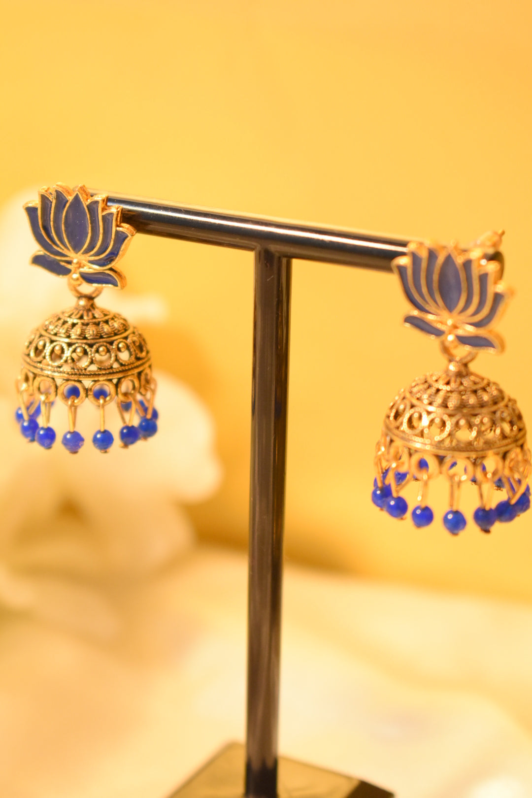 Blue Lotus Jhumka