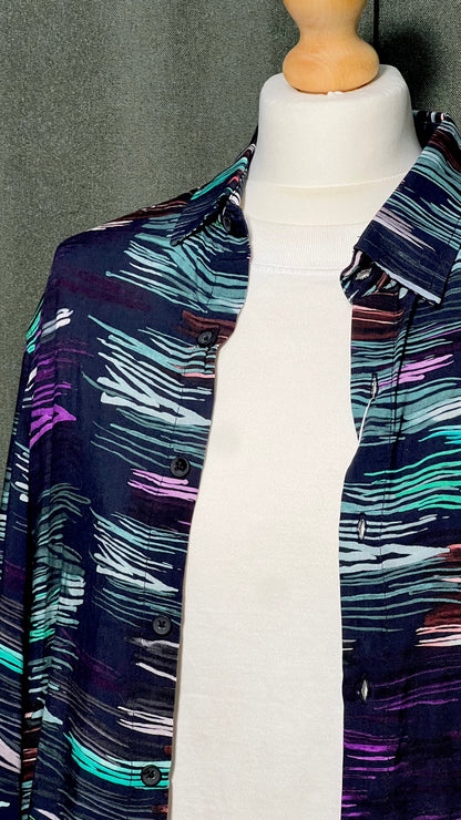 US Petrol Long Sleeve Pattern Button-Down Shirt
