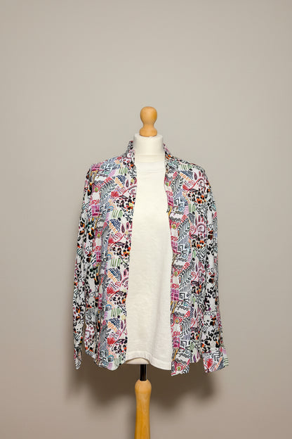 US Petrol Men’s Long Sleeve Colourful Patterned Button-Down Shirt