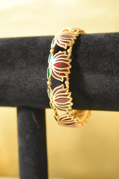 Brown Lotus single Bangle