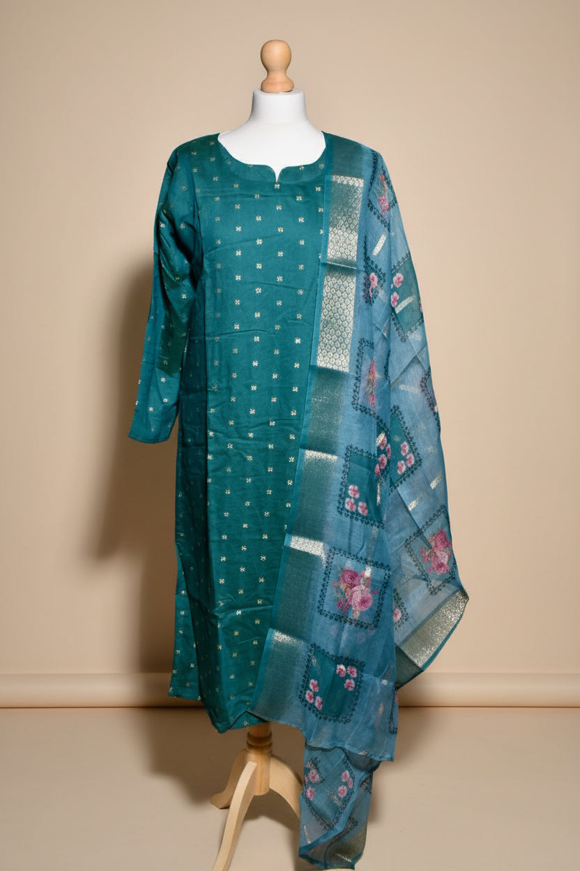 Green Kurti Top & Dupatta