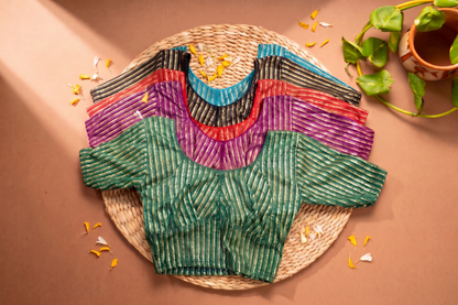 Katori Stretchable Golden Striped Blouse