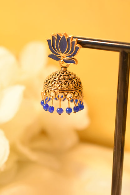 Blue Lotus Jhumka