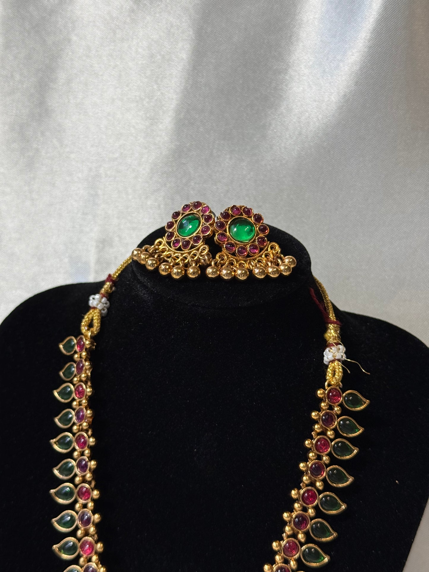 Long Leaf Necklace & Earring Set