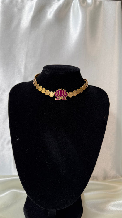 Pink Lotus Choker Necklace